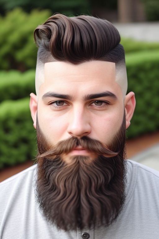 Curly Taper Fade with Beard