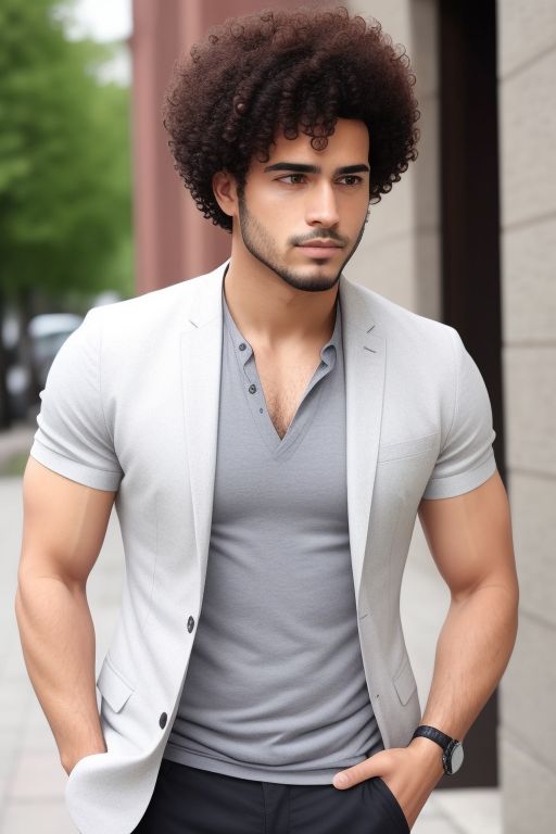 Curly Top with Hard Part