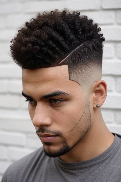 Curly Top with Skin Fade