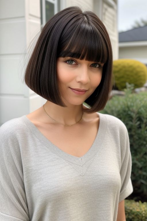 The Bob with Side-Swept Bangs