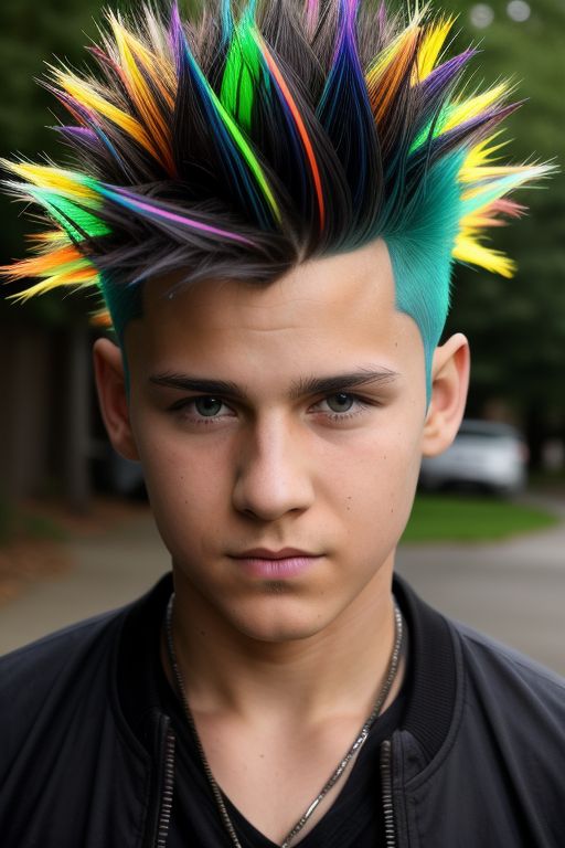 Spiked Mohawk with Neon Colors