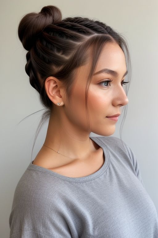 High Bun with Braided Halo