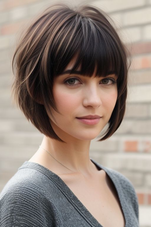 Layered Bob with Bangs