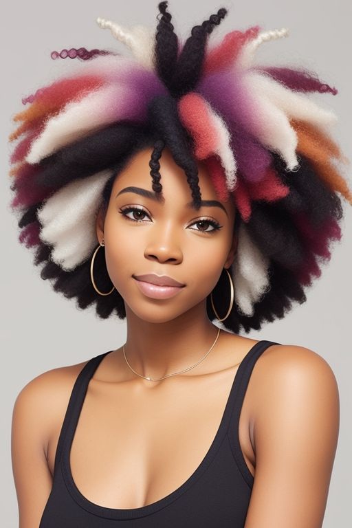 Afro with Colored Tips