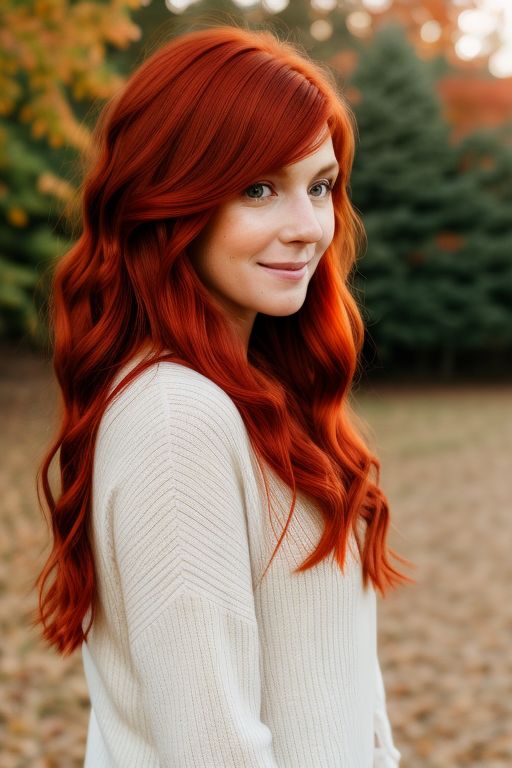 Red-Haired Women with Tousled Lob