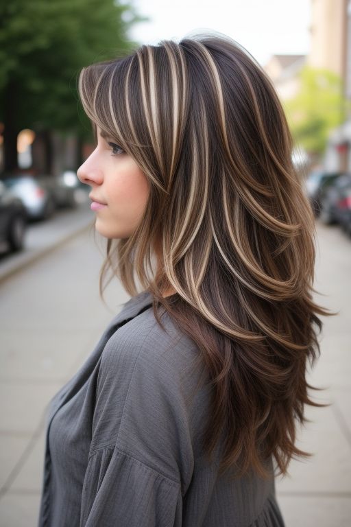 Layered Hair with Highlights