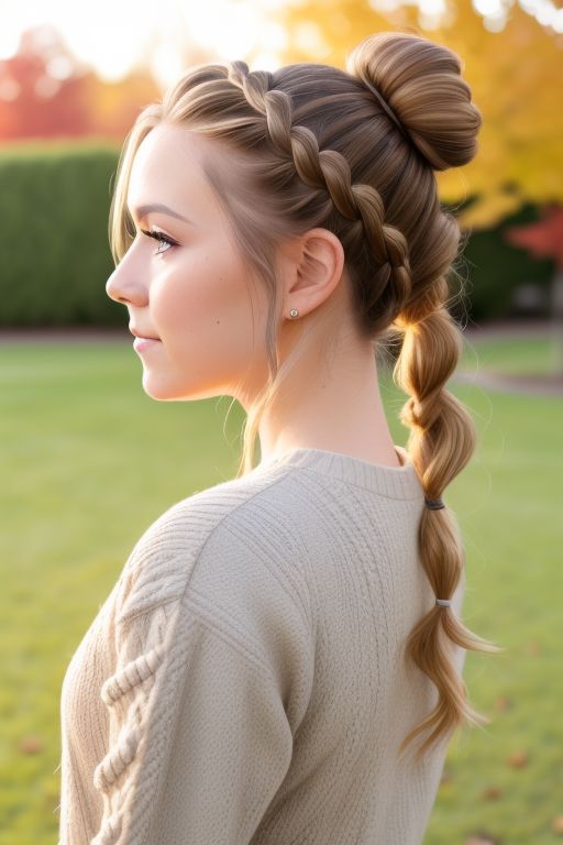 Low Bun with a Side Braid