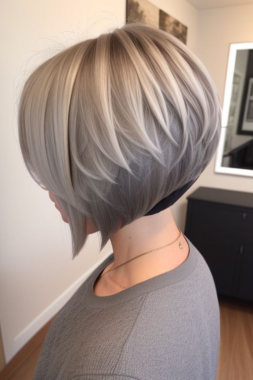 Textured Grey Bob with Volume