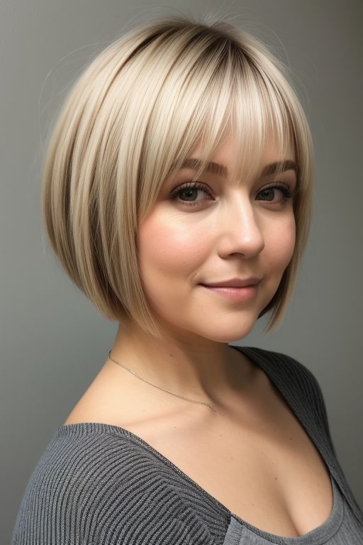 Asymmetrical Bob for Chubby Faces