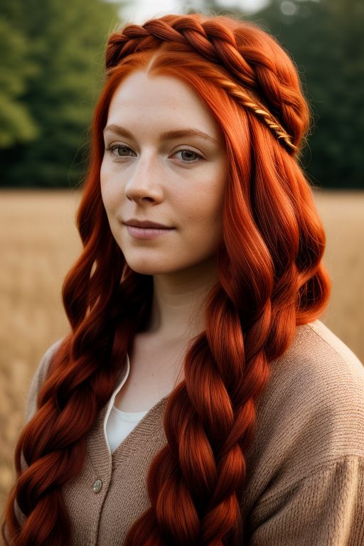 Reddish Hair in Braided Crown