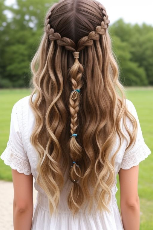 Boho Braids with Beachy Waves