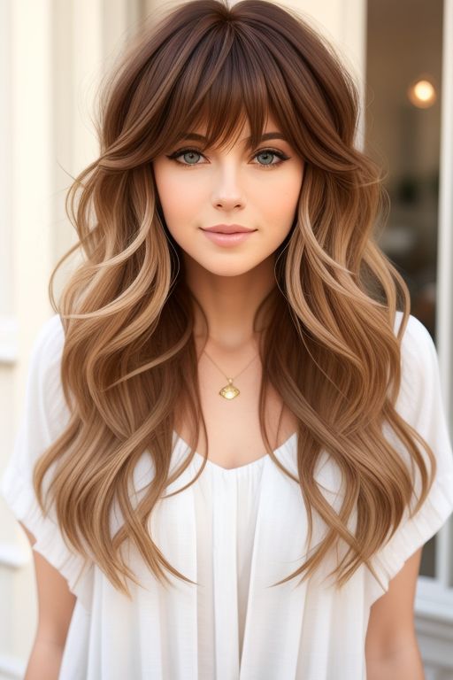 Long Layers with Curtain Bangs