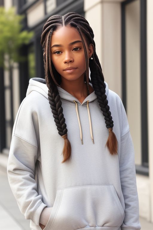 Loose Braids with Hoodie