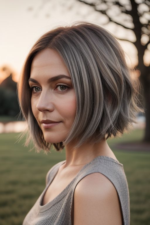 Stacked Grey Bob