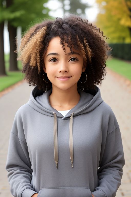 Curly Hair with Hoodie