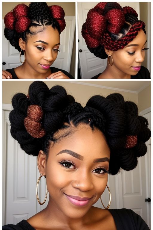 Bantu Knots with Glitter Tips