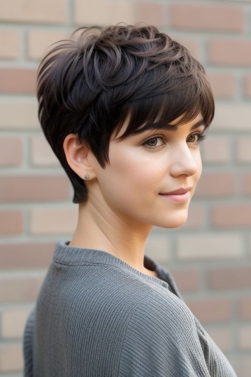 Textured Pixie Cut with Side Swept Bangs