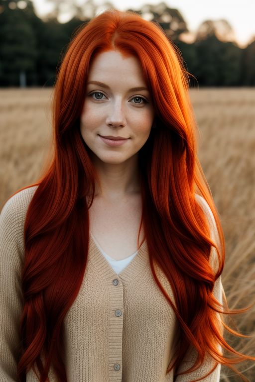 Red-Haired Women with Long Layers