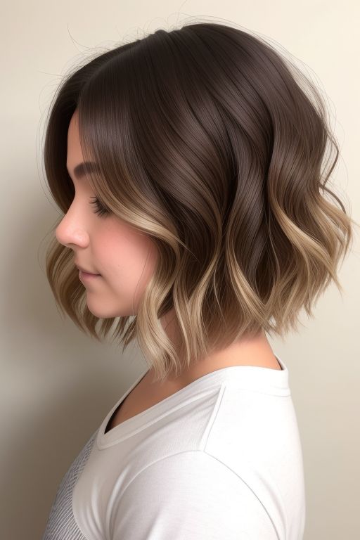 Wavy Lob for Round Faces