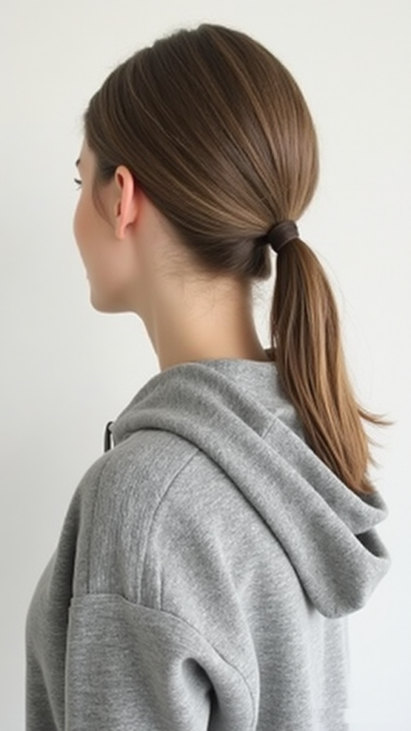 Low Ponytail with Hoodie